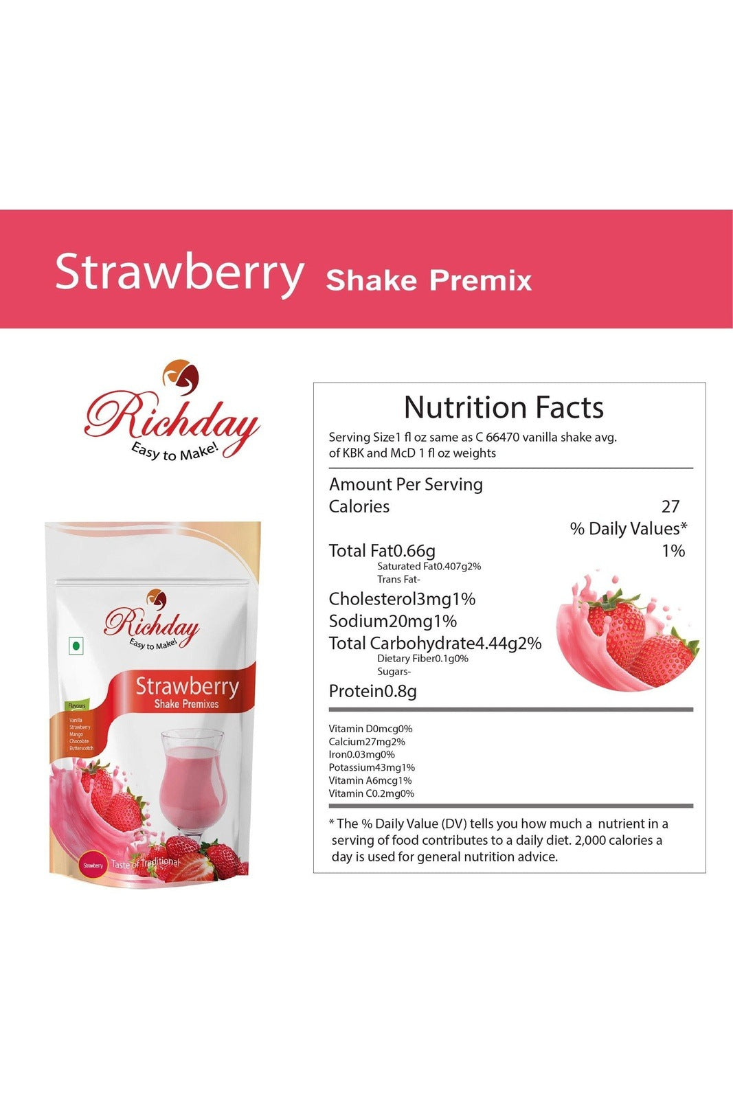 Strawberry Shake Premix