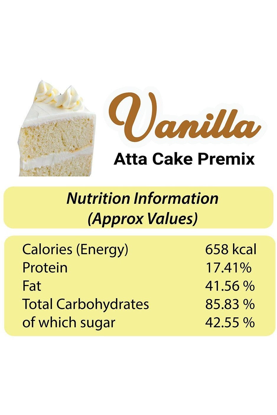 Eggless Vanilla Atta Cake Premix