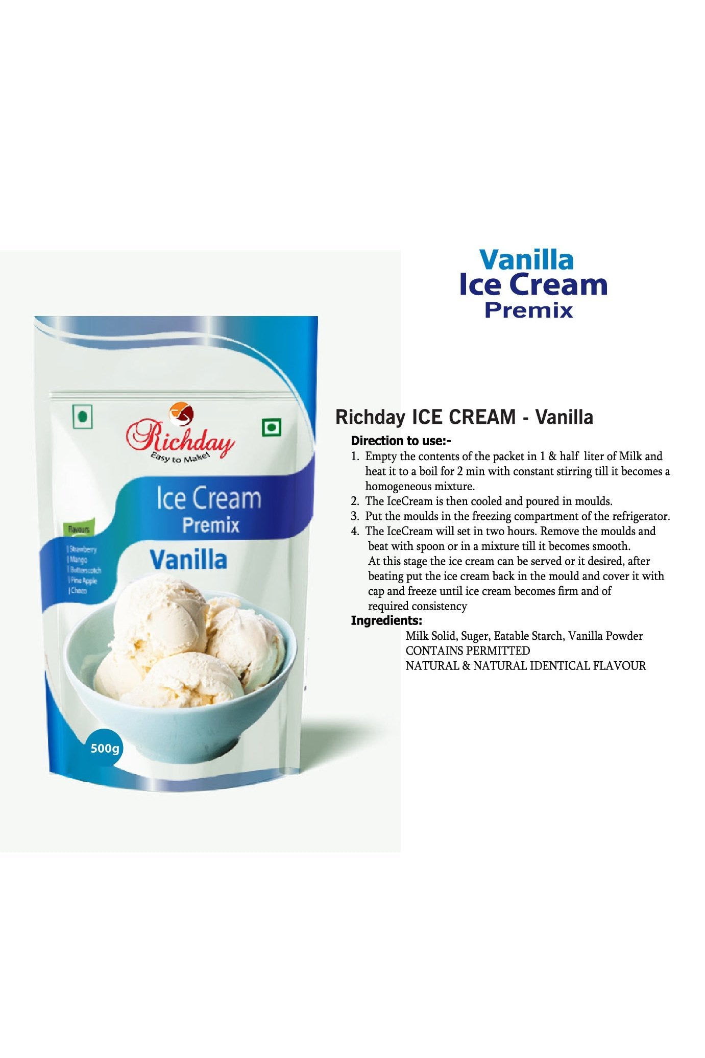 Vanilla Icrecream Premix