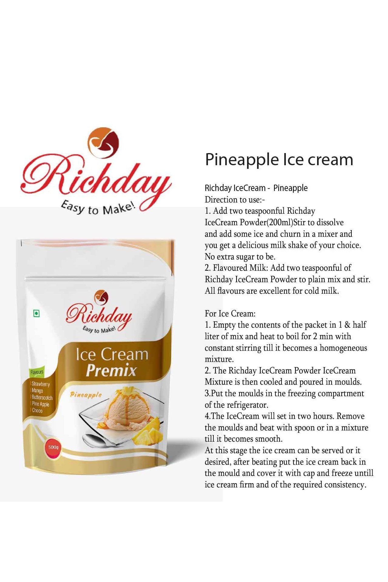 Pineapple Icecream Premix