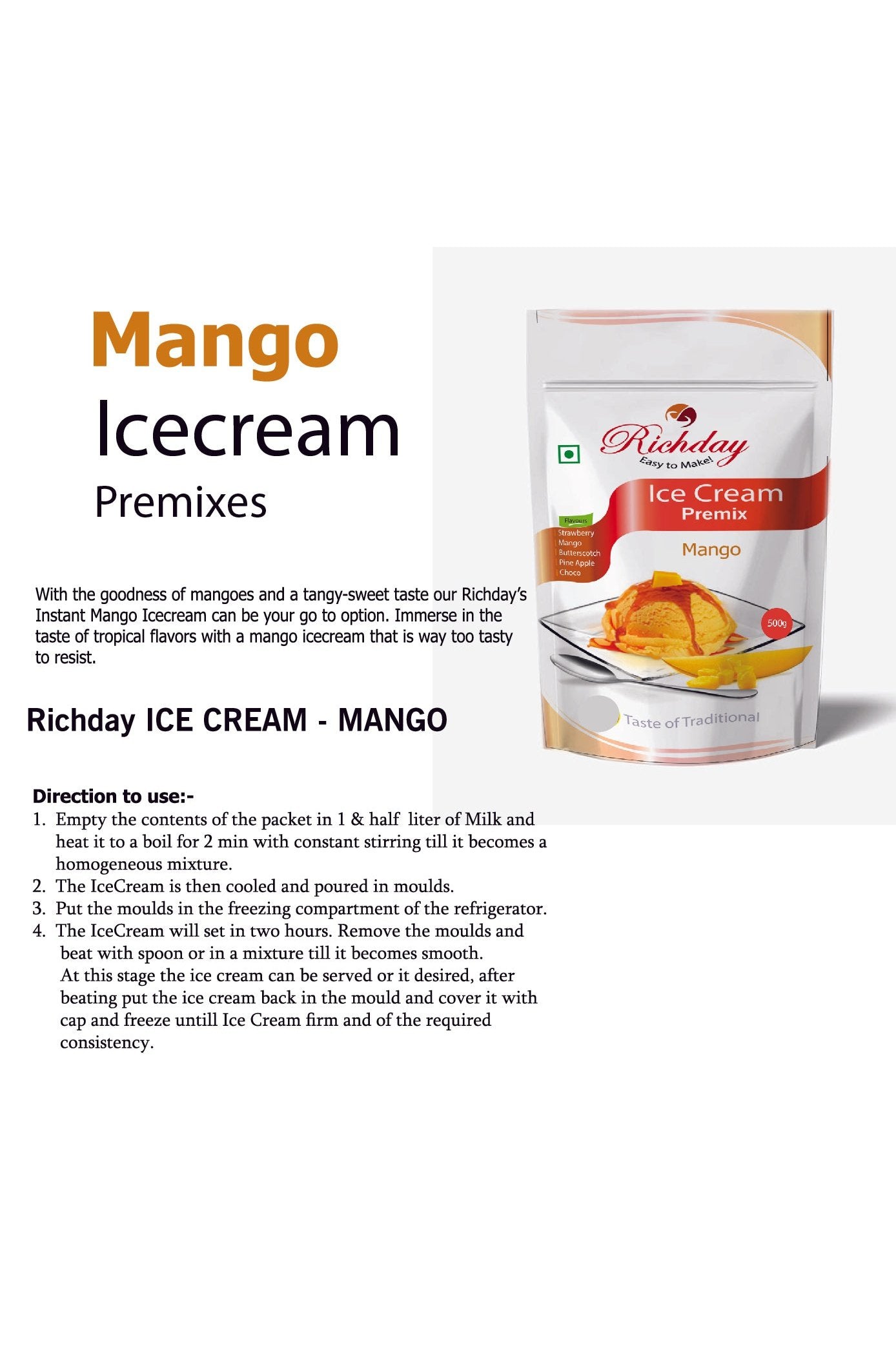 Mango Icecream Premix