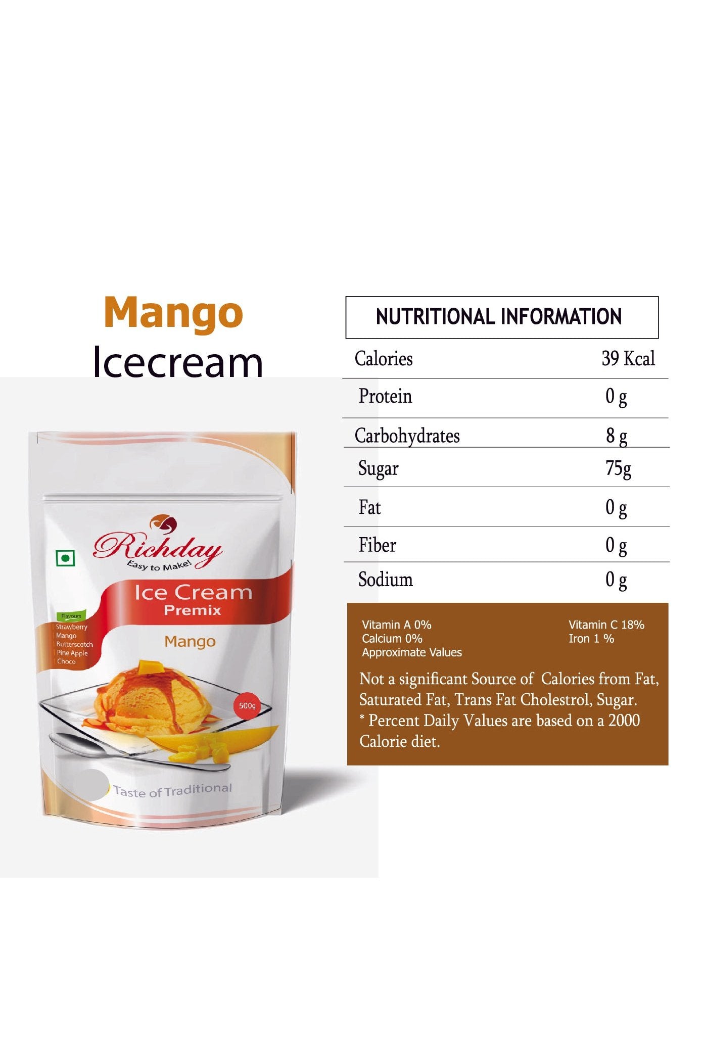 Mango Icecream Premix